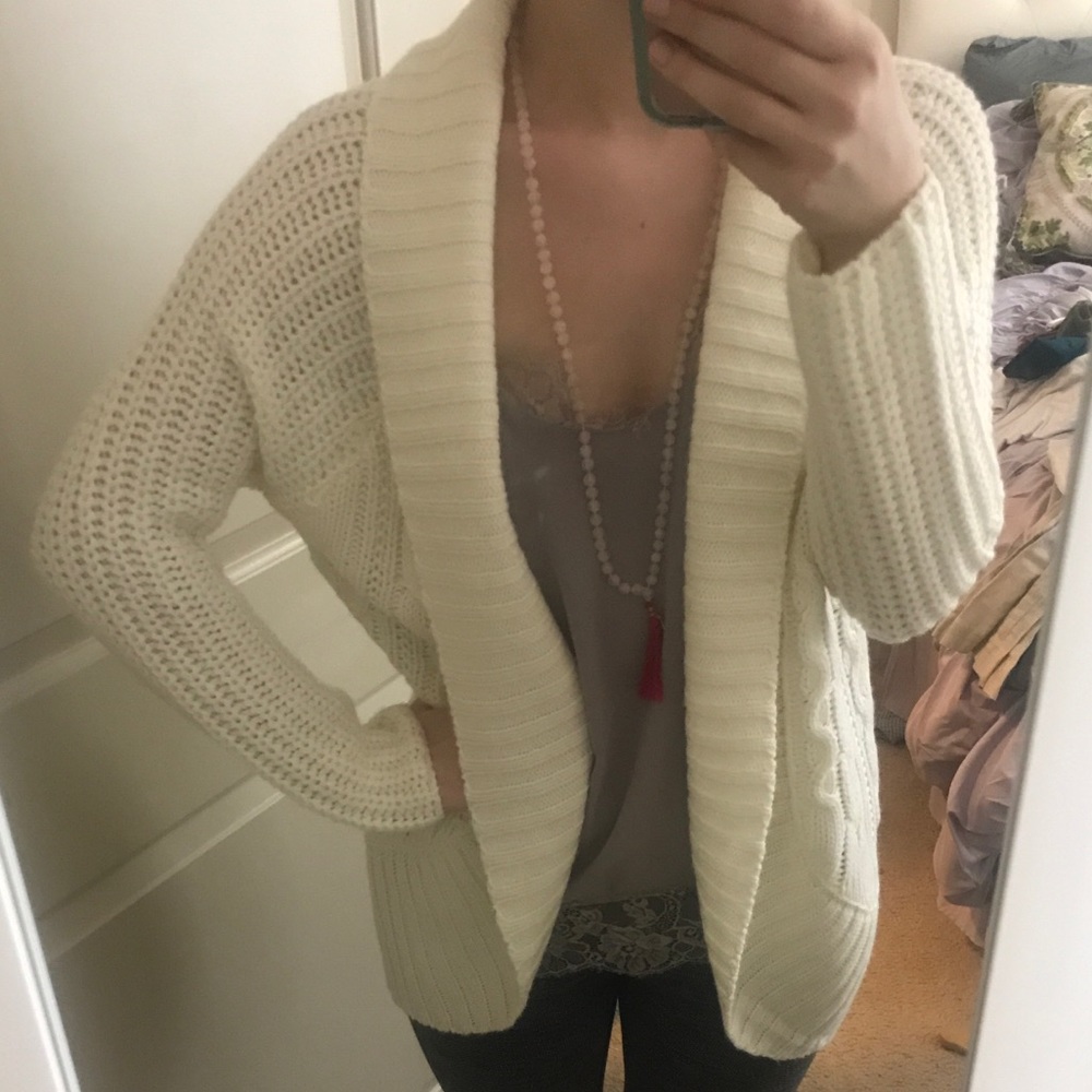 Ivory Oversized Cardigan